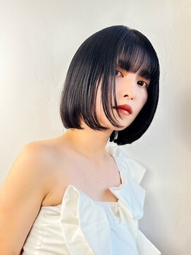 ラフィス ヘアー ロッサ 茨木店(La fith hair rosa) 【La fith】前下がりボブ×アッシュブラック