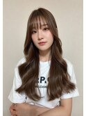 ベージュグレー黒髪レイヤーくびれヘア小顔10代20代30代40代