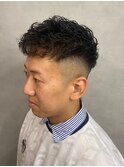 メンズ波巻き刈上げベリーショートスパイラルパーマ【新大阪】