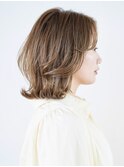 切りっぱなしボブ美髪ピンクブラウンエアリーロング[銀座]
