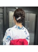 浴衣ヘアセット/浴衣ヘアアレンジ/浴衣着付け/花火着付け