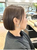 ショートボブ前髪なし骨格カットショート襟足大人ショート
