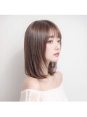 美髪　ミディアム　ショコラブラウン