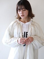 カナン(CANAAN) 透明感カラー切りっぱなしボブ/オリーブベージュ/デザインカラー