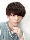 ニュアンスパーマ/韓国マッシュ/ダークアッシュ/ベリーショート