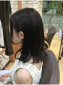 髪質改善トリートメント＊アッシュブラック＊ミディアムレイヤー