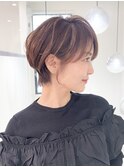 黒髪カタログ/ショート/オリーブグレー/小顔に見せるヘア☆153