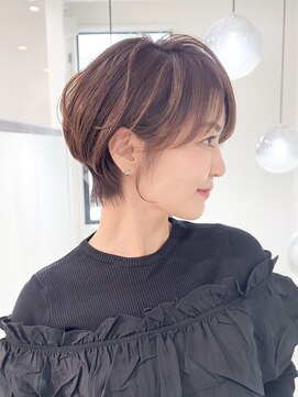 ロンドエニカ 大宮(Lond enika) 黒髪カタログ/ショート/オリーブグレー/小顔に見せるヘア☆153