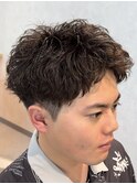 熊本　ルーズパーマ　スパイキーショート　アップバング