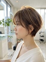 フォルテ 榛原パームス店 イメチェンピンクベージュアンブレラカラー前髪クールショート