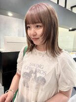 ケンジ 横浜(KENJE)&nbsp;レイヤー/ローライト/ダブルカラー/ルーツカラー/ピンクベージュ