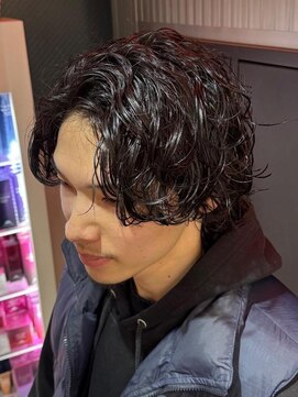 ゼノ 海老名(XENO) ルーズパーマラウンドマッシュフェザーパーマメンズパーマ眉毛