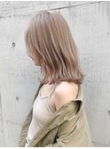 くびレイヤーエモージュ前髪モテベージュレイヤーミディ/高円寺