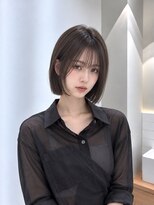 フォト 新宿三丁目(foto)&nbsp;地毛風縮毛矯正韓国風顔まわりレイヤー小顔ボブ切りっぱなしボブ
