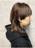 ワイドバングのウルフスタイル