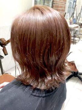 クアトログランシュ 水戸店(QUATRO×GranCieux) シアピンクベージュ×レイヤーボブ