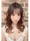 20代30代大人かわいいシースルーバングのセミロング♪藤沢