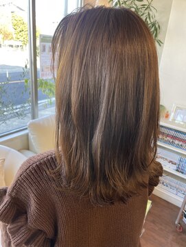 わかはやし美容室 本店 切りっぱミディアム/ボブ/グレージュ/大人かわいい/大久保駅