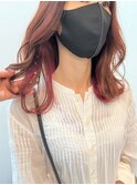 韓国風巻き髪+インナーレッド