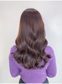 mowen 南堀江　ハイライト×グレージュカラー×巻き髪ロング