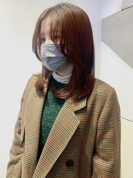 ゼスト パーク(ZEST PARK) レイヤーカット 顔周りカット オレンジブラウン 《宮坂紅》