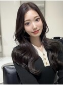 小岩ブリーチなしラベンダーグレージュ韓国レイヤーカット