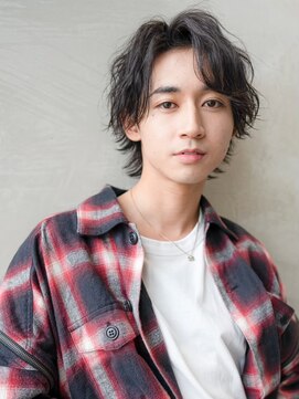 メゾンバイハバナ(maison by HAVANA) モテるメンズ波巻きツーブロック韓国風黒髪マッシュパーマウルフ