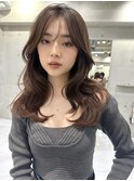 韓国ヘアイメチェンハッシュカット似合わせカットレッドブラウン