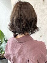 モリオ(morio)&nbsp;＊ふわふわボブ大人女子可愛い前髪くるくるパーマボブ30代40代1