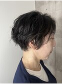 大人かわいい小顔ショートパーマ抜け感