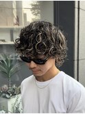 フェザーパーマスパイキーショートブルーブラックサーフカール◎