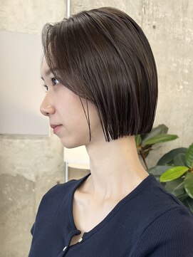 ノード(NODE) 栄黒髪垢抜けストレートシルエットボブヘア