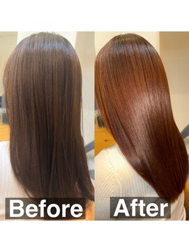 スリーク(SLEEK) SLEEK式髪質改善【縮毛矯正】ビフォーアフター　表面