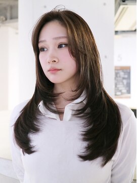 くびれヘアロング顔周りレイヤーウルフレイヤー美髪_ba551601