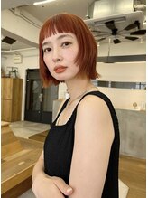 グラース(grace)&nbsp;【10代～30代】レイヤーボブ×オレンジカラー