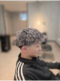 ホワイトメッシュ×ツイストスパイラルパーマ