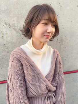 ヘアサロンM 新宿 ラベンダーカラーと伸ばしかけ外ハネボブ☆