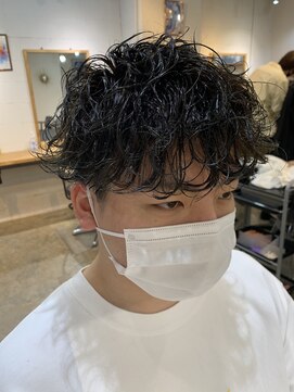 エルオム(EL.HOMME) 【MITSU】スモーキーマットアッシュ×スパイラルパーマ