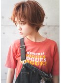 大人可愛い20代30代40代黒髪前下がりひし形小顔ボブ丸みショート