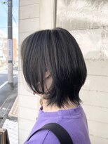 アミュレ(Amule)&nbsp;オリーブグレージュミディアムウルフ顔周り似合わせ20代梅ヶ丘