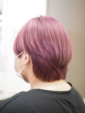 倶楽部ヘアーズ 醍醐本店(HAIR'S) 大人ショートボブ×ミニボブブリーチありカシスレッド◎20代30代