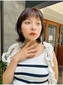 ウルフカット/外ハネミディアムレイヤーオリーブベージュ