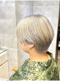 ホワイトグレージュ/ハンサムショート/ハイトーン【池袋/本松】