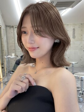 サイン 表参道(SIGN) 韓国ヘアーハッシュカットレイヤーカットグレージュブリーチ無し