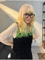 ローレン(Lolen.)&nbsp;【裾カラー ブロンド×グリーン】ふじゆー