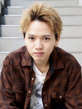 メイン(MENIN) スパイキーショートツーブロックアップバング短髪メンズショート