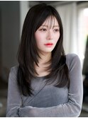 ☆レイヤーカット毛先ワンカールくせ毛風カール薄めバングデジパ