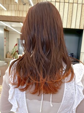 パークレーン アイス イヴェン(park lane ICI yeven) 毛先カラー 裾カラー オレンジカラー/akari