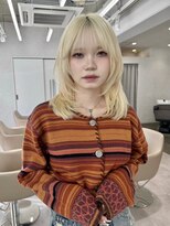 ムク 横浜店(muku)&nbsp;ミディアムレイヤー 抜きっぱなしブロンド