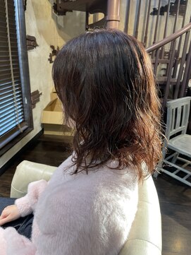 ヘアー クリエイト カルバリ(HAIR CREATE Calbari) ミディアムパーマ×カシスブラウン